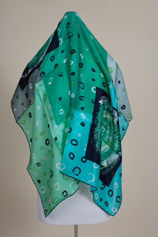 Silk planet green scarf