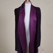 Silky Rich Purple Two-Faced Shawl