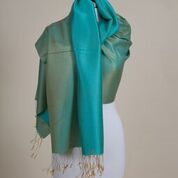 Silky Two-Faced Golden Green Shawl