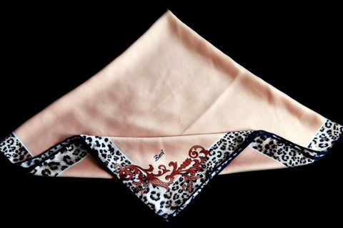 Rosey Pink Scarf With Animal Print Borders